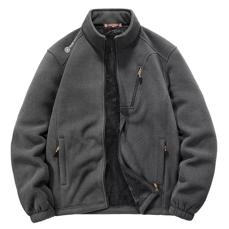 

Autumn and Winter New Fashion Trend American Retro Plus Plush Thick Warm Jacket Men's Casual Loose Sports High-end Jacket M-5XL