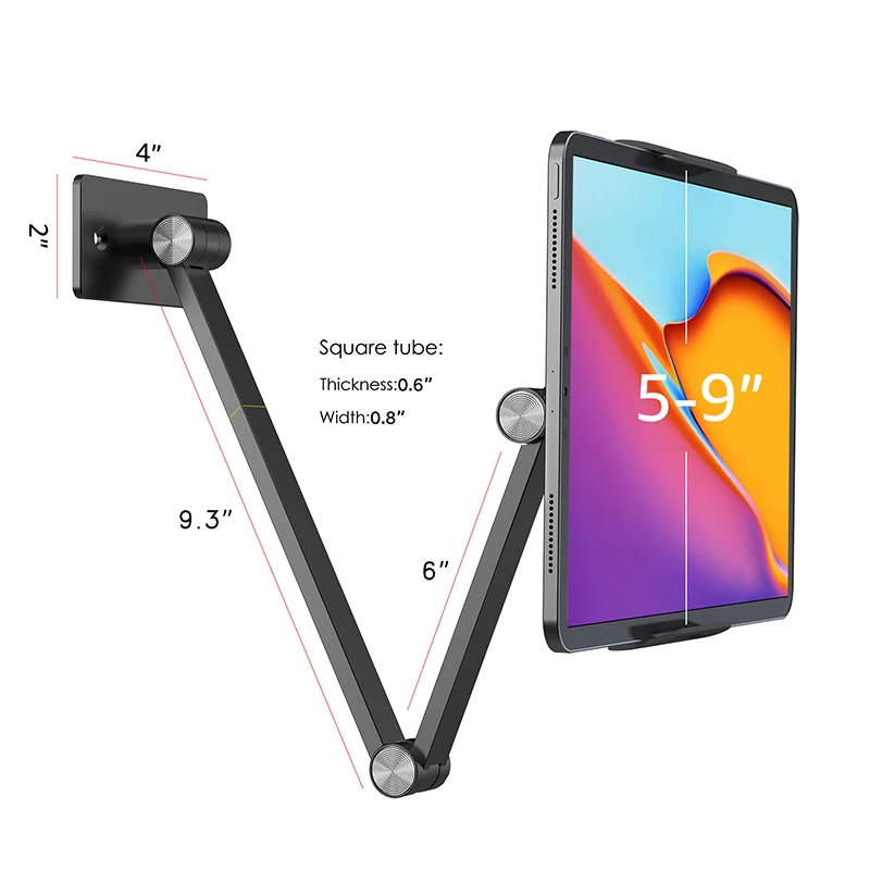 Imagem -03 - Tablet Montagem na Parede Suporte do Telefone Braço Longo 360 Graus Rotativo Ângulo de Altura Mesa Suporte Cama Suporte Ipad 4.712.9 Ajustável