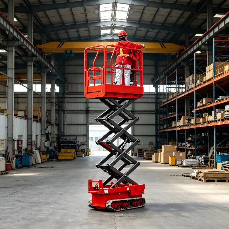 Customized Dinglang Electric Engine Crawler Tracked Scissor Aerial Work Platform Remote Monitoring System 200kg Capacity 4.5m