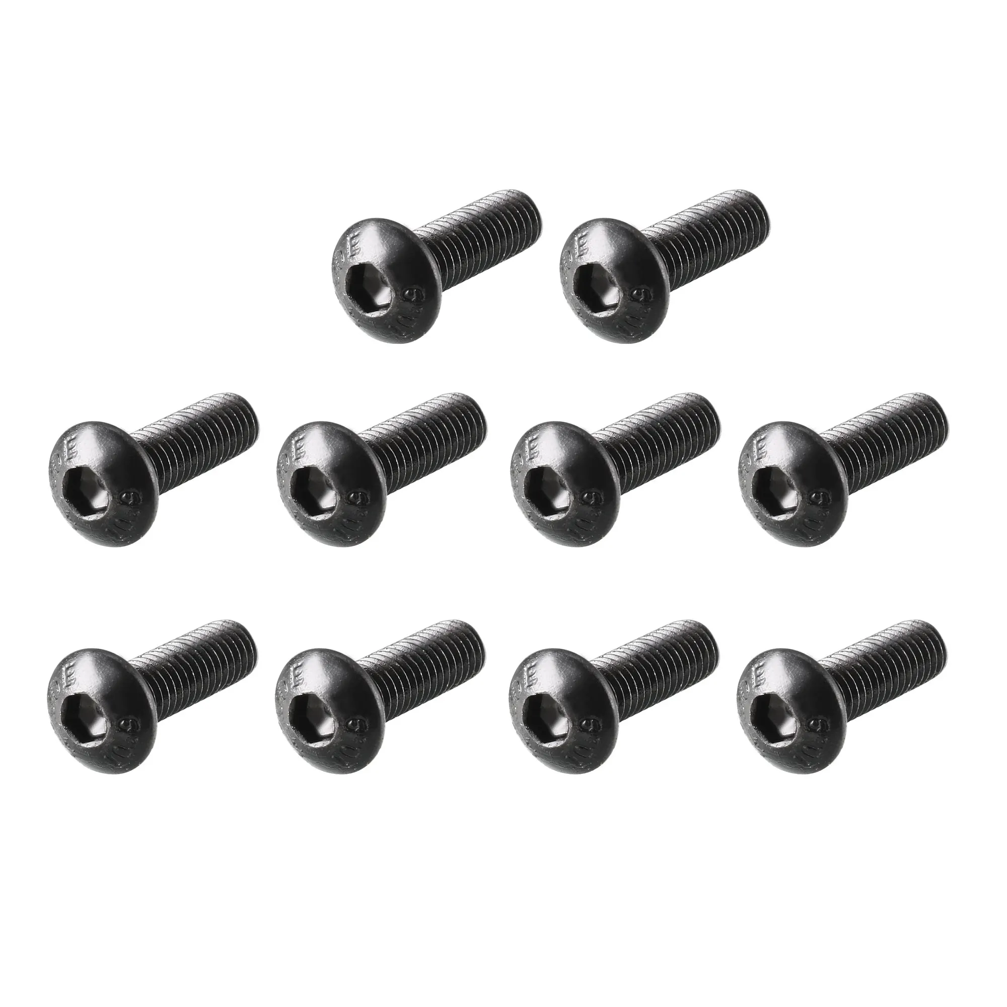 100Pcs M3x10mm Alloy Steel Hex Socket Button Head Screws Black Machine Screw Fastener Furniture Bolts