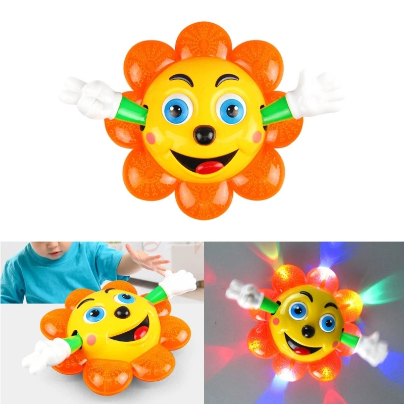 Electric Sunflower Toy for Kids 3+ Years Old Boys Girls Moving Rotation Sunflower Toy with Light & Music Great Gift