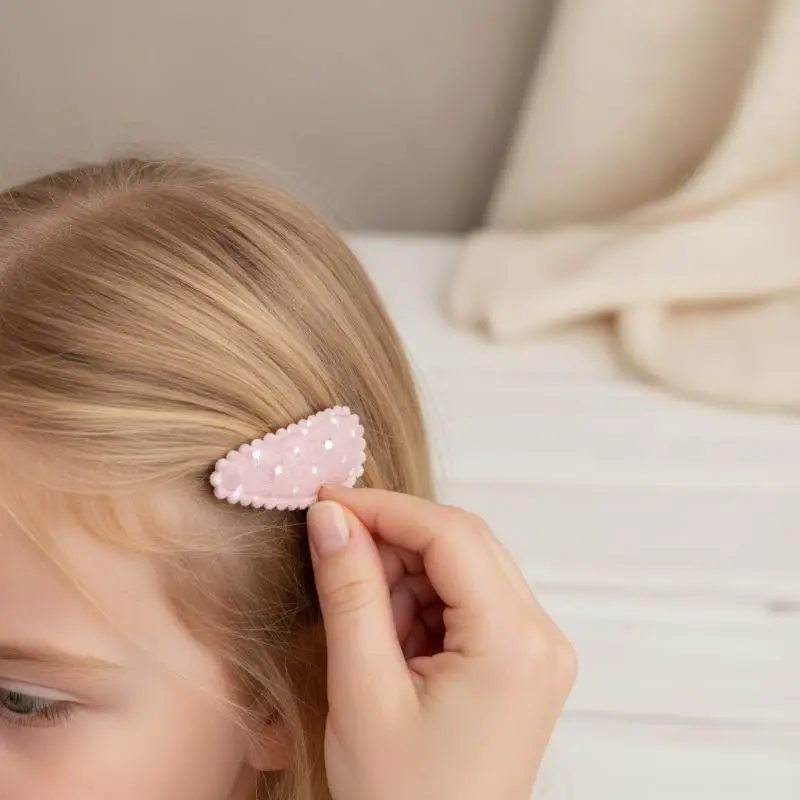 10Pcs Lovely Kids Fabric BB Hair Clips Water Drop Snap Hairpins Fashion Hair Accessories for Girls Party