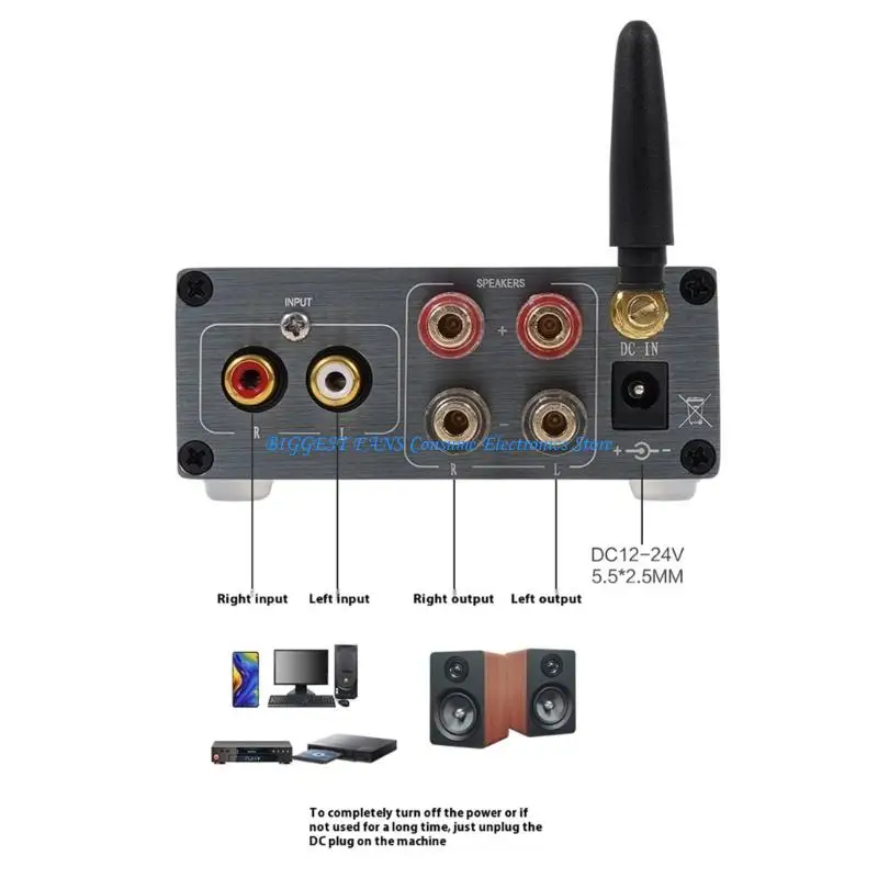 TPA3116 Compatível Digital Amplifier Board 2.0 Channel 100wx2 Módulo amplificador do subwoofer Power para