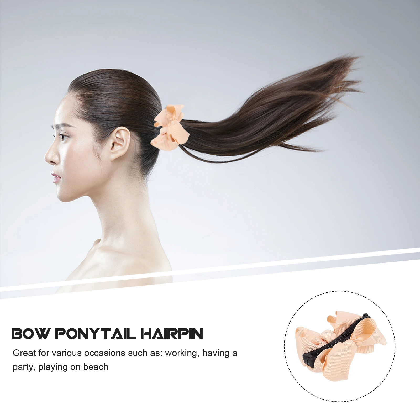

1pc Ribbon Bowknot Hairpin Fabric Banana Ponytail Holder For Women Elegant Hair Clips Fasten All Day Beach Party Work Bowknot