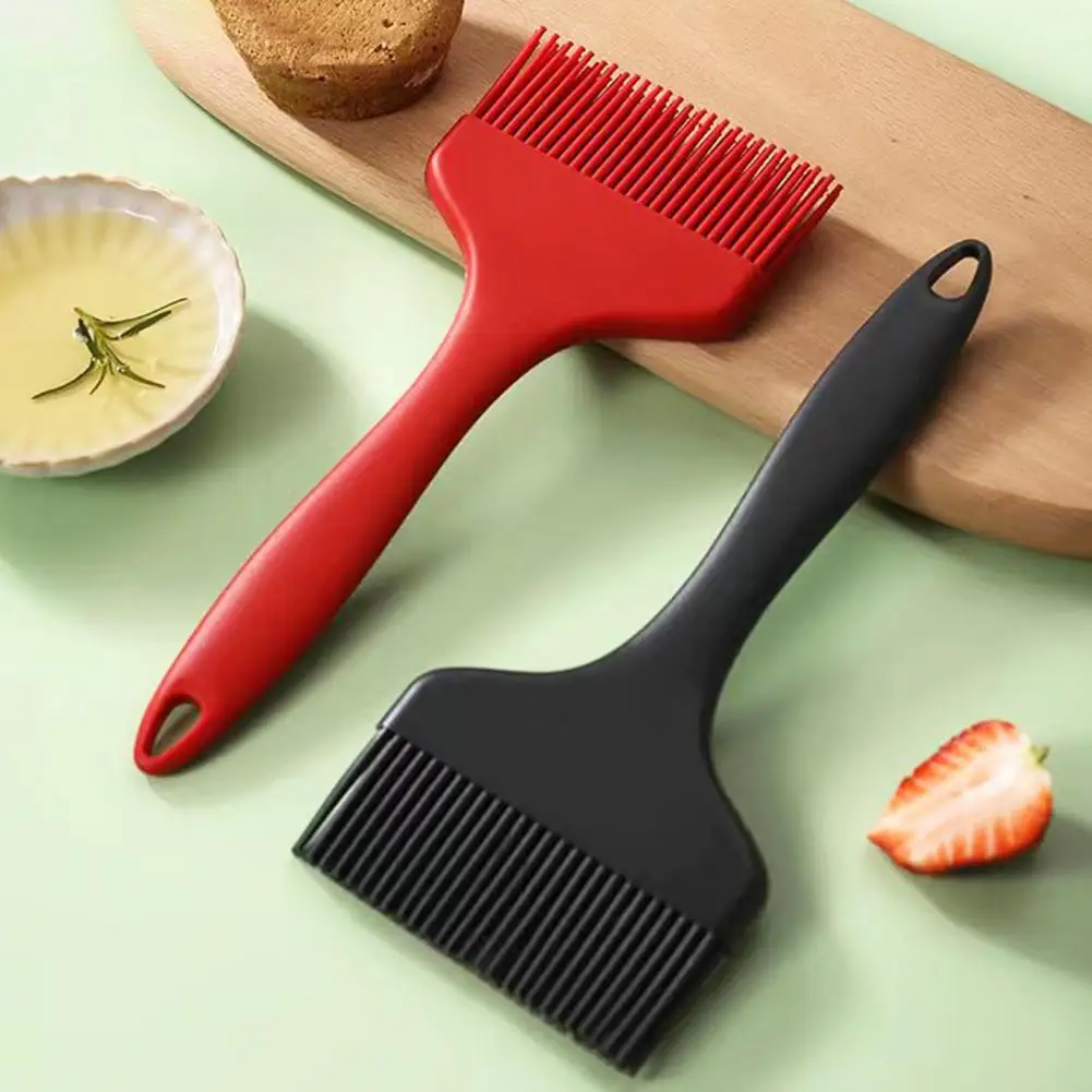 

Oil Brush Evenly Spread Wide Brush Head Hanging Hole Heat Resistant Basting Brush Large Silicone Pastry Brush Camping Supplies