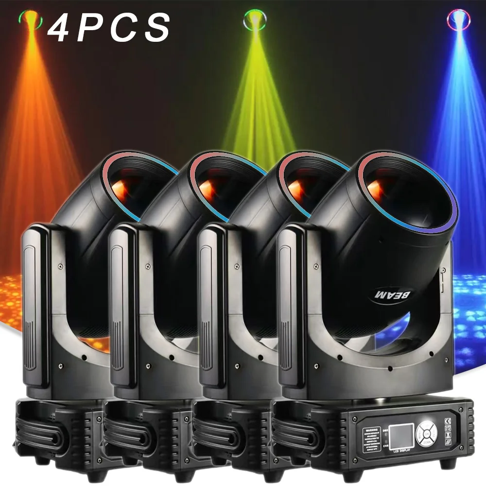 4PCS/LOT 230W Beam Spot Moving Head RGB Ring For Dj Disco Wedding Party Audience Stage Lighting DMX512 Music Control Projector