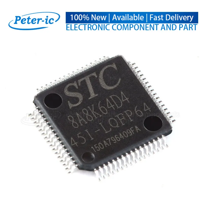 (1pcs)STC8A8K64D4-45I-LQFP64 STC8A8K64D4 8A8K64D4 STC LQFP-64 64KB 51Series FLASH Microcontrollers MCU/MPU/SOC Available