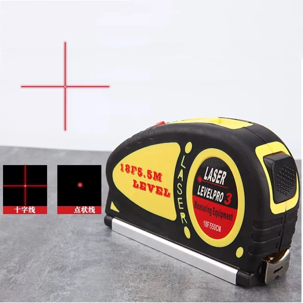 Imagem -04 - Laser Infravermelho Nível Linha Lasers Medida Laser Multiuso Fita Medida Vertical Régua Alinhadora Medição e Ferramenta de Diagnóstico Horizon 550cm