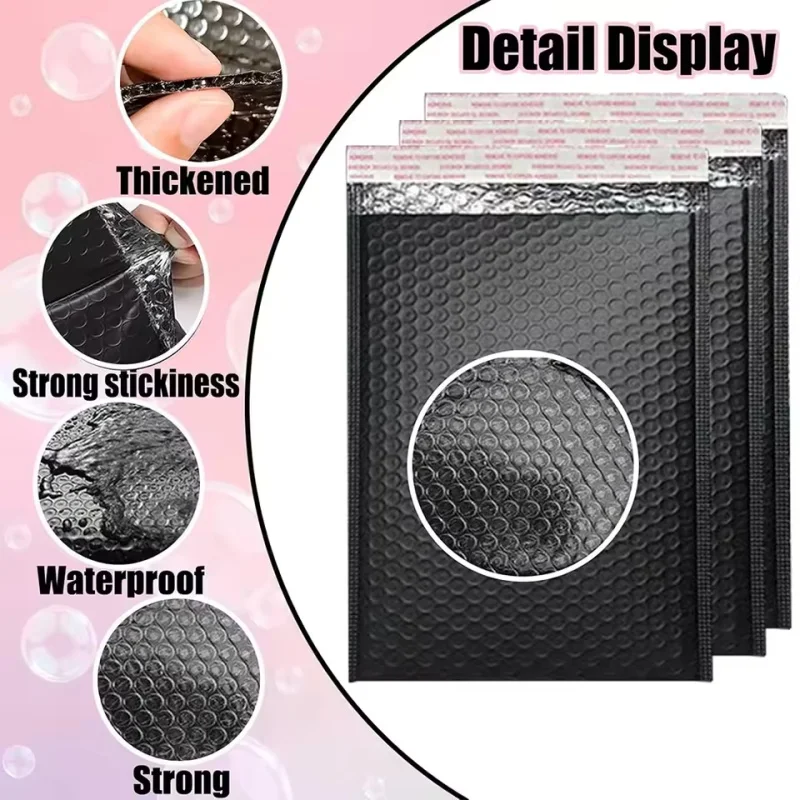 100Pcs Black Foam Envelope Bag Self Sealing Postman Cushion Transport Envelope With Bubble Mail Bag Transport Package
