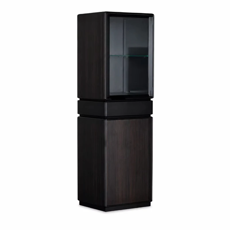 Modern retro style living room shoe cabinet wooden board design large capacity baffle door integrated cabinet