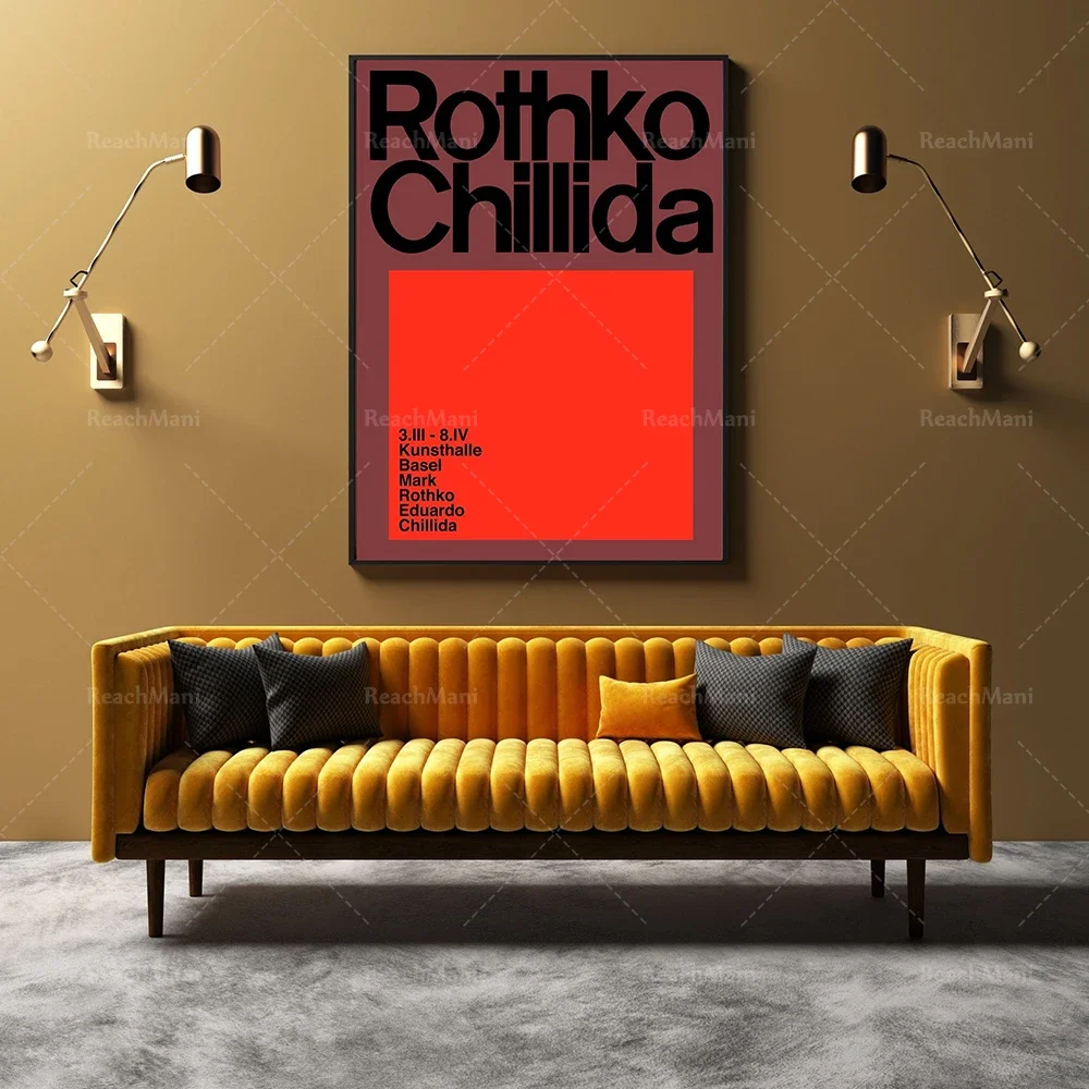 

Rothko exhibition museum poster, Rothko Red Purple Green oil painting, abstract expressionist wall art, corridor home decoration