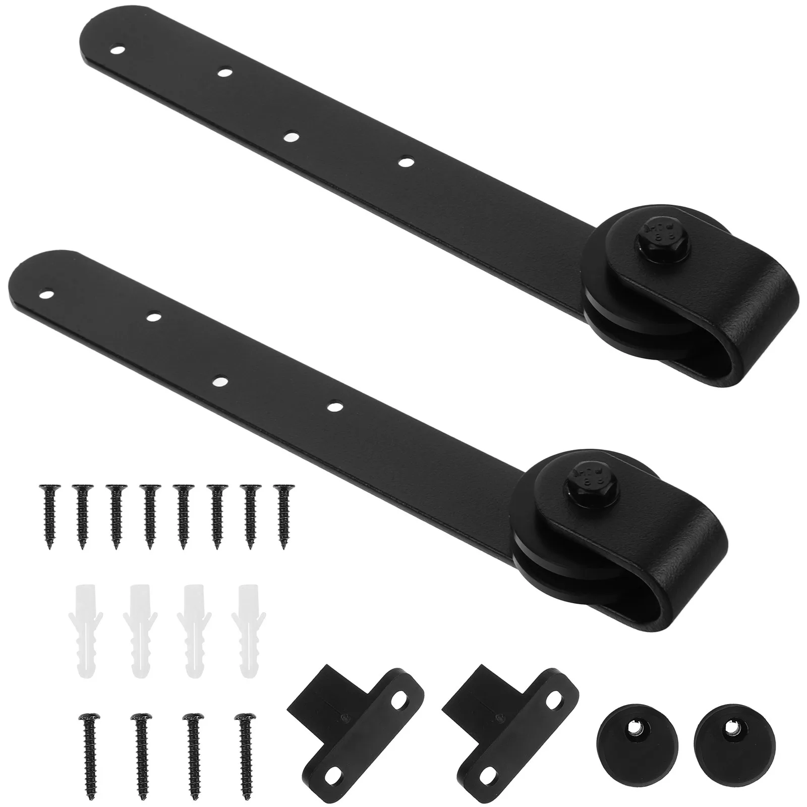 

Комплект фурнитуры для раздвижных дверей (мини-дверей) черного цвета, 1 комплект: роликовый механизм, прочная металлическая направляющая, простая установка для шкафа/гардероба