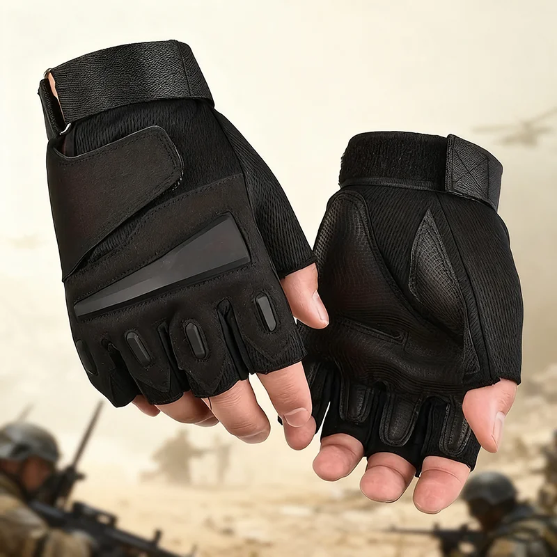 Fitness Training Tactical Gloves for Men Gym Exercise Outdoor Tactical Mesh Breathable Gloves Cycling Weightlifting Training