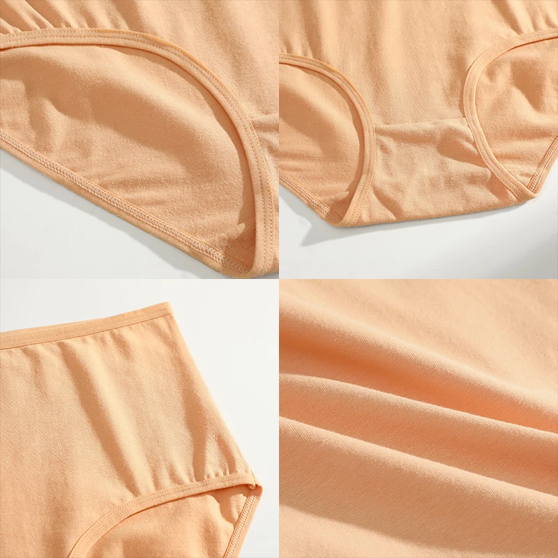 FINETOO 4 ks Dámské kalhotky s vysokým pasem, bavlněné bezešvé spodní prádlo, plus velikosti, prodyšné sexy spodní prádlo S-XXL, pohodlné kalhotky - náhled 2