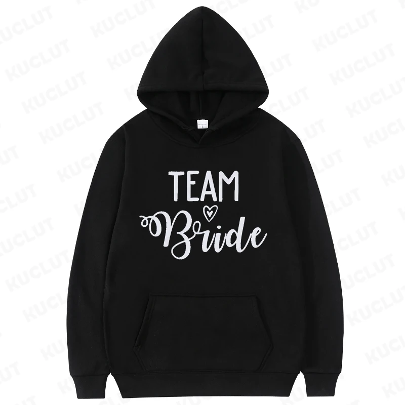 Team Bride Print Women Hoodies Harajuku Oversize Hoody Fashion Loose Clothing Comfortable Sweatshirt Bride Bridesmaid Hoodies