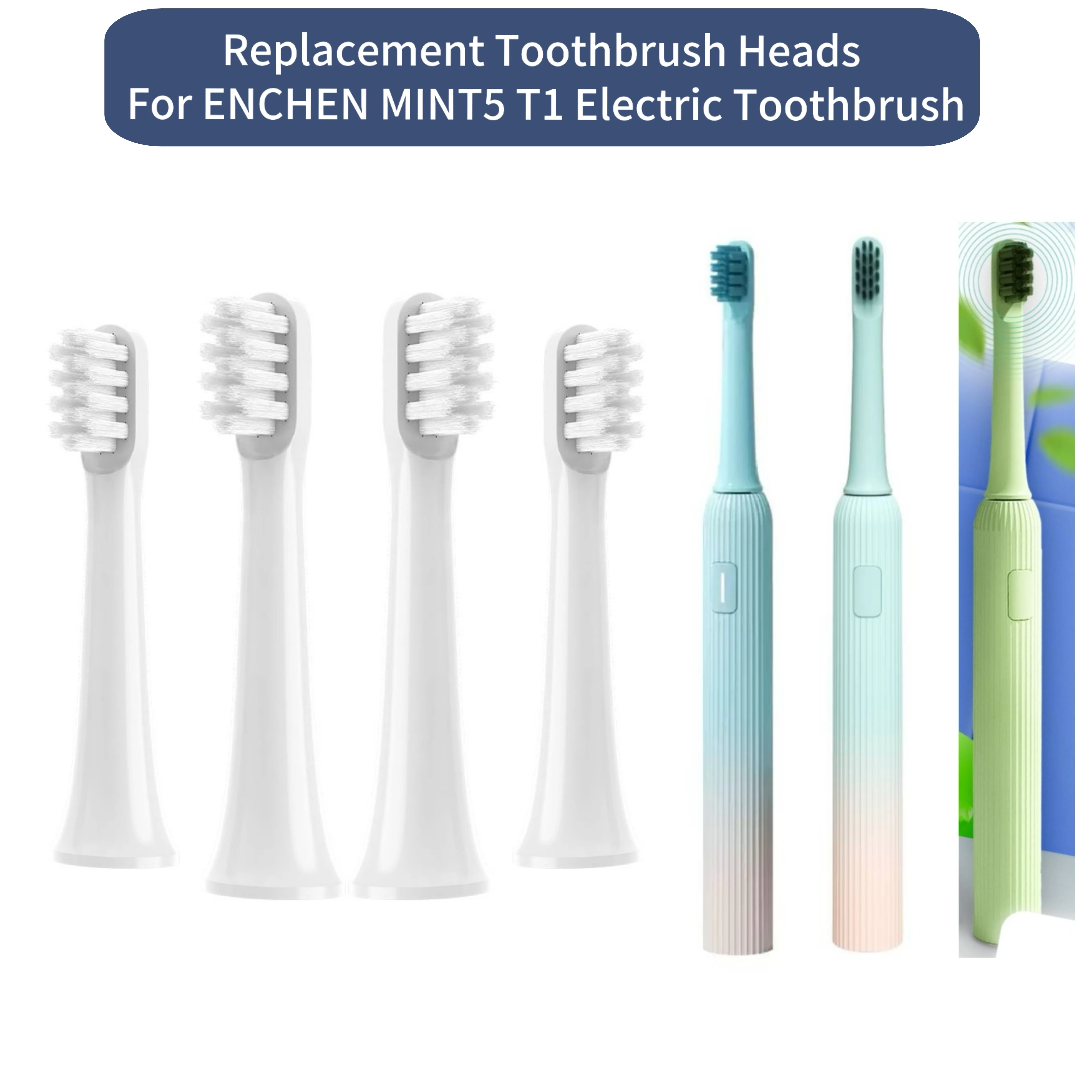 

Сменные насадки для электрических зубных щеток ENCHEN Mint 5, MINT5 и T1, аксессуары для взрослых, насадки с щетиной для взрослых.
