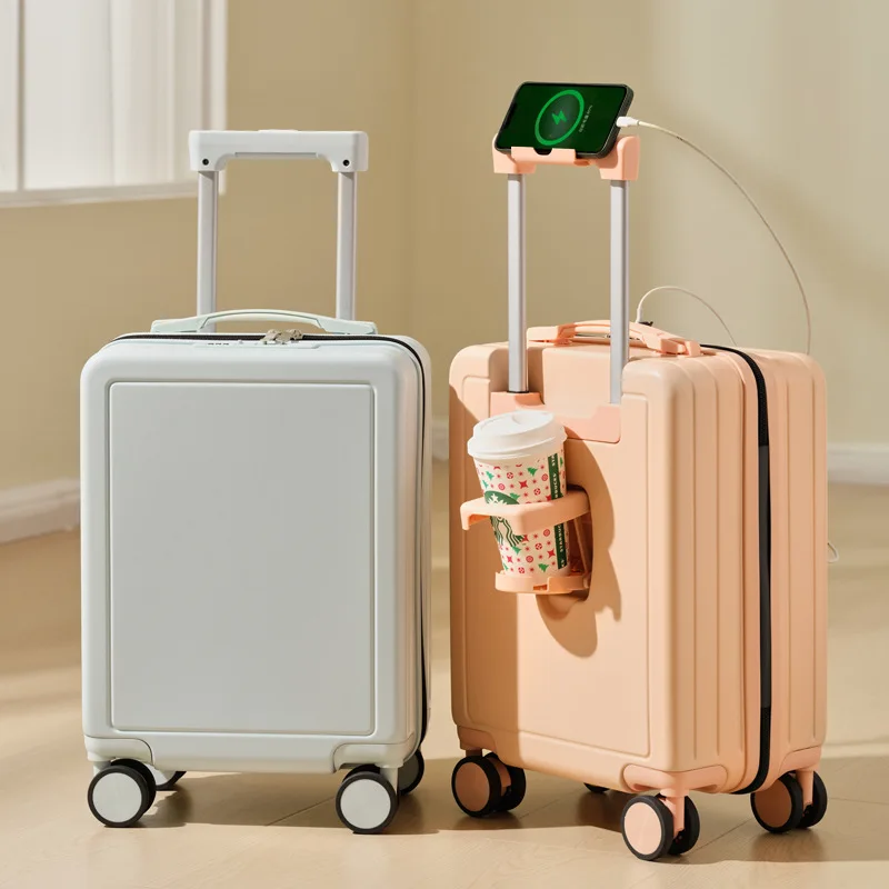 Multifunctional Suitcase 16/18-inch Mini High-value Trolley Case Mute Wheel Password Luggage Zipper Boarding Case