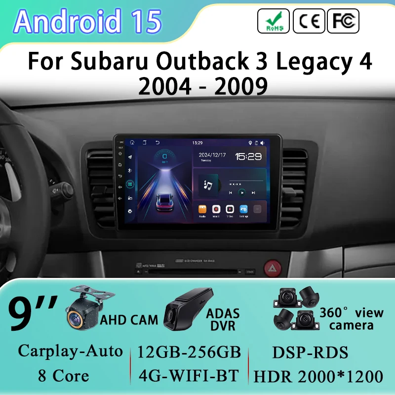 

For Subaru Outback 3 Legacy 4 2004 2005 2007 2008 2009 gps navigation car radio android auto multimedia video player no 2din dvd