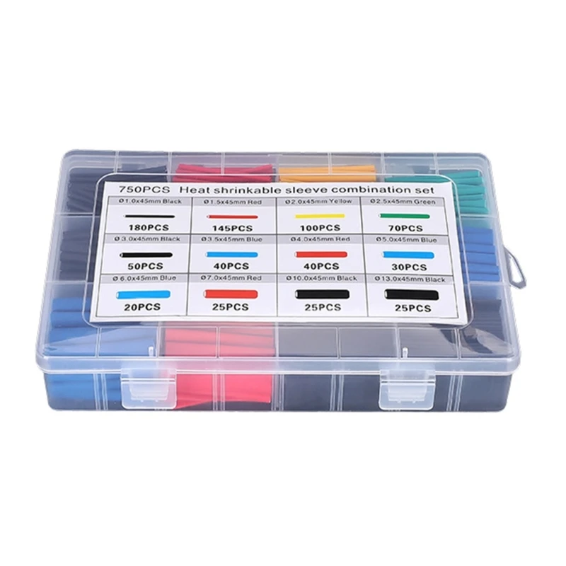 

L69A Professional 750pcs Heat Shrink Tubing Set Waterproof Heat Shrink Sleeves Safety Solution DIY Essential for Fixing