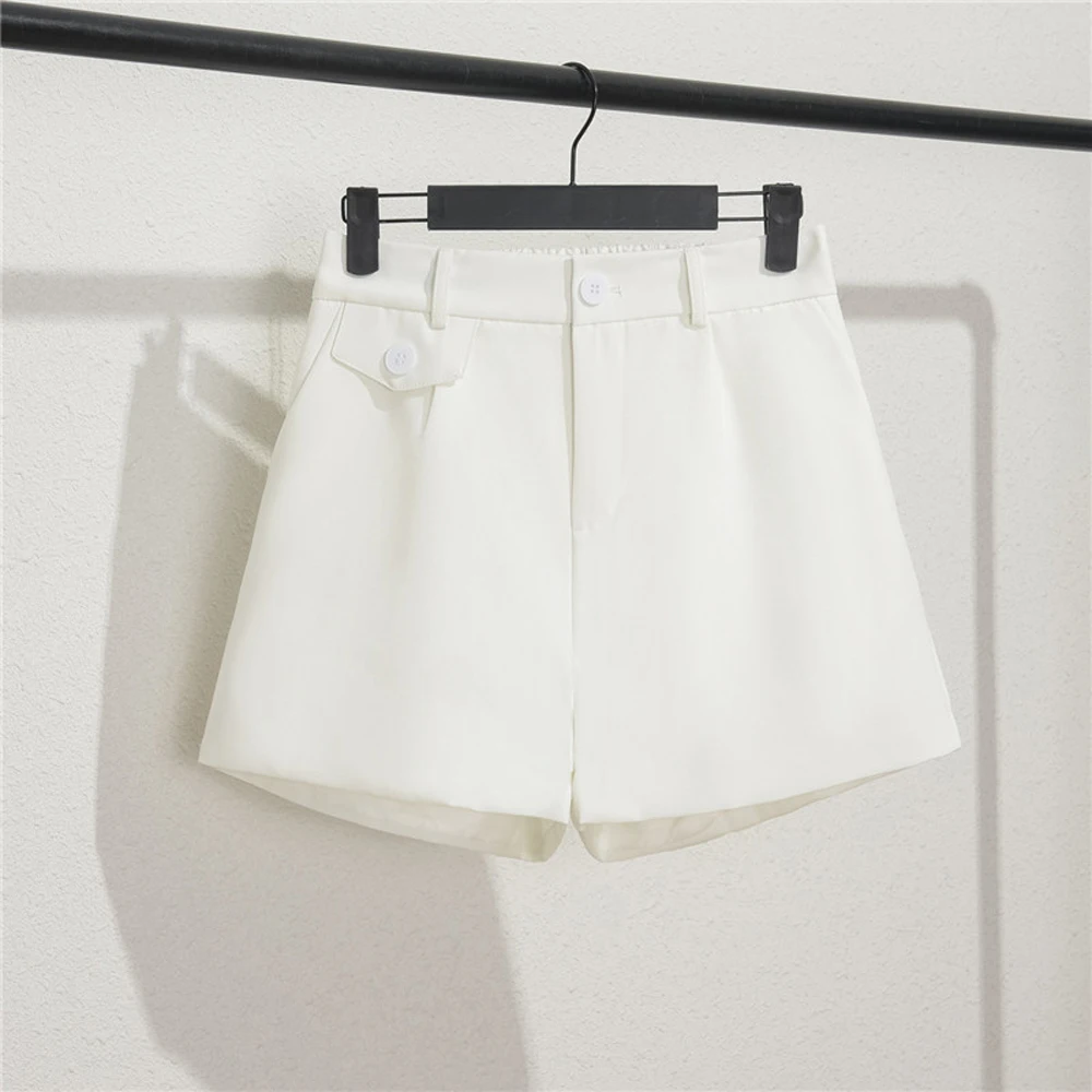 

Female Solid Color Thin Casual Wide Leg Shorts with High Waist and Loose Fit Suitable for All Seasons and Daily Use