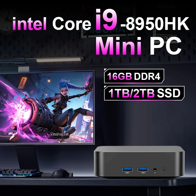 

Мини-ПК Intel Core i9 8950HK Ультракомпактный карманный ПК Двойной твердотельный накопитель Полнофункциональный тип C 4K 90 Гц RAM16 ГБ SSD 1 ТБ/2 ТБ Выход Windows 11