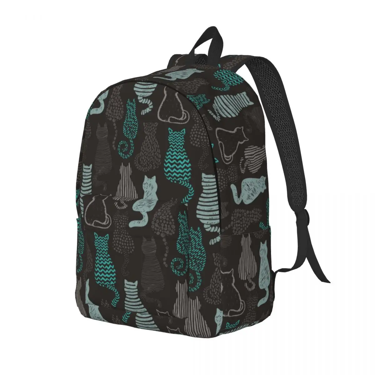 Mochila de lona con forma de gato para hombre y mujer, morral escolar con diseño de animales, ideal para ir de excursión a la universidad