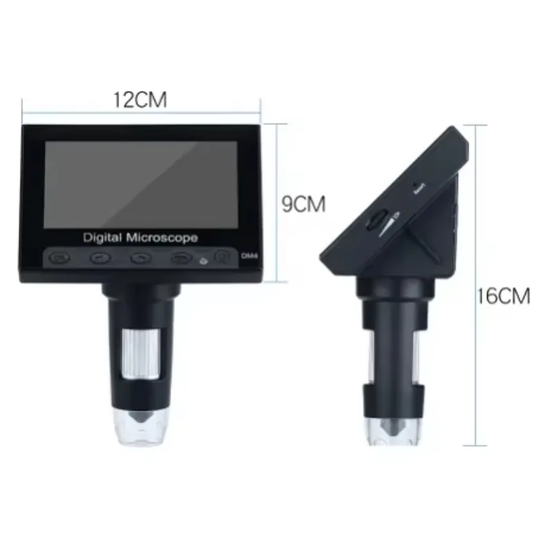 Novo microscópio digital eletrônico industrial com tela lcd hd de 4.3 1000x polegadas 1000x para eletrônica usb microscópio
