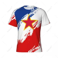 Custom Name Nunber Yugoslavia Flag Color Men Tight Sports T-shirt Women Tees jersey For Soccer Football Fans