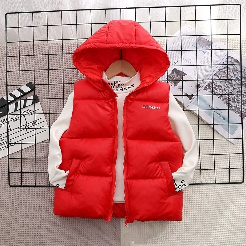2025 Otoño Invierno niños chaleco bebés niños niñas espesar cremallera prendas de vestir exteriores niños mantener caliente Color sólido chalecos