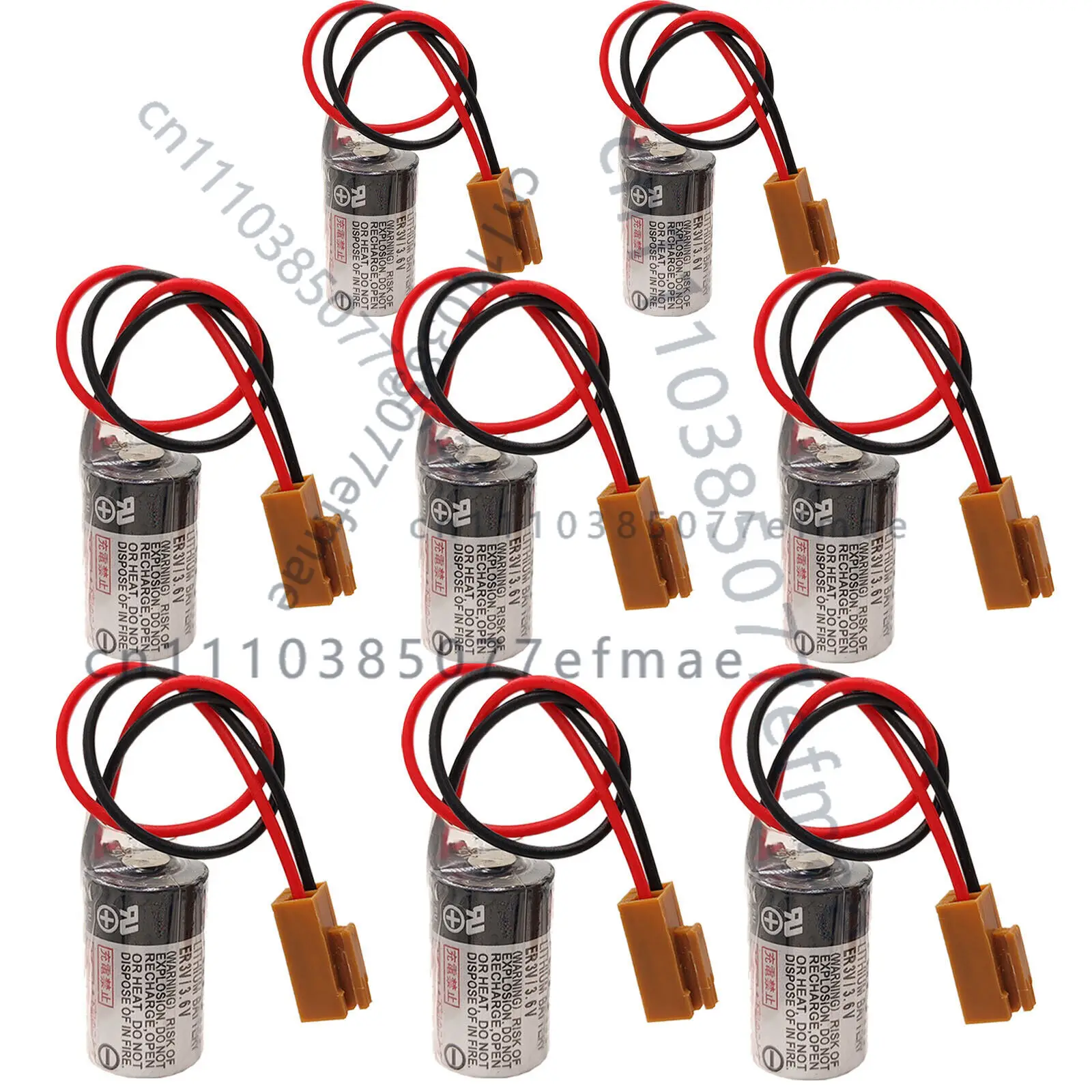 8Pcs for Toshiba ER3V 3.6v Battery for PLC CPU Module with Brown Plug
