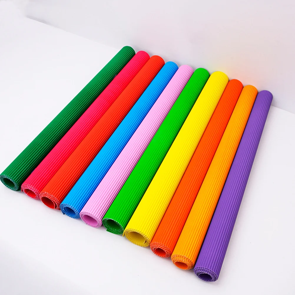 20 Pcs A4 Colorful Corrugated Paper DIY Paper Hand Craft Material for Kindergarten School Workshop colored paper