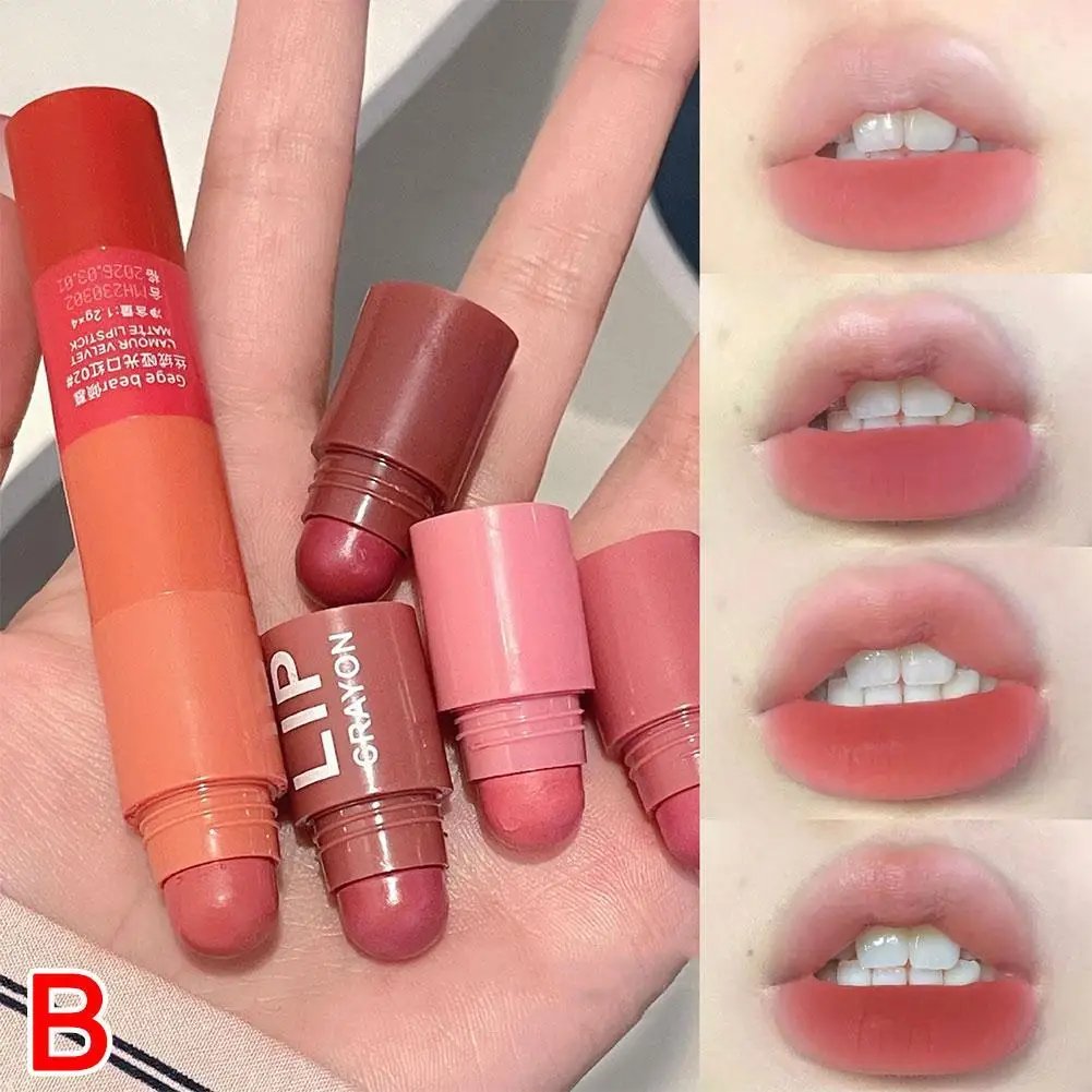 4 In 1 Matte Lippenstift Potlood Kit Combo Fluwelen Sexy Rode Lip Tint Non-Stick Cup Veelkleurige Lippenstift Make-Up Lippen Cosmetische Set