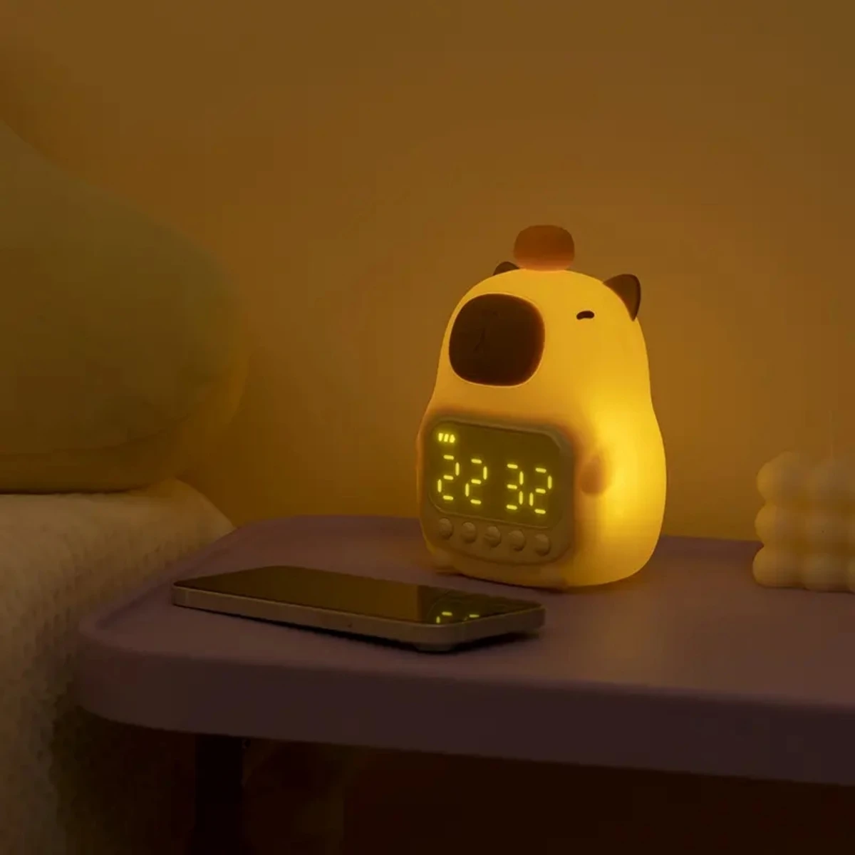 LED Dolphin Alarm Clock Night Light, Switchable 12/24H Clock, With Snooze Function, Home Room Decoration, Bedroom Wake-Up Gift