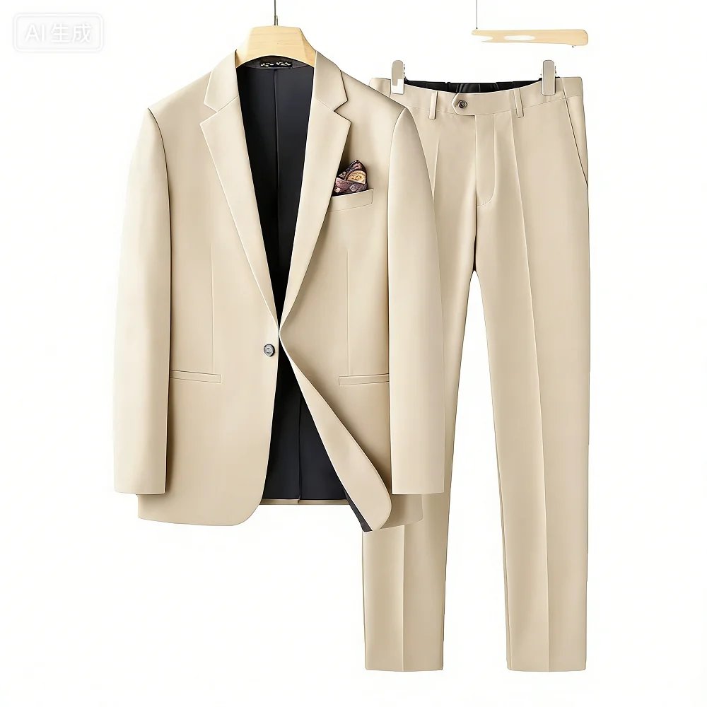 Men's Loose  Suit plus Size Professional Business Wedding Formal High Quality High End Set Suitable For Various Venues Such As W