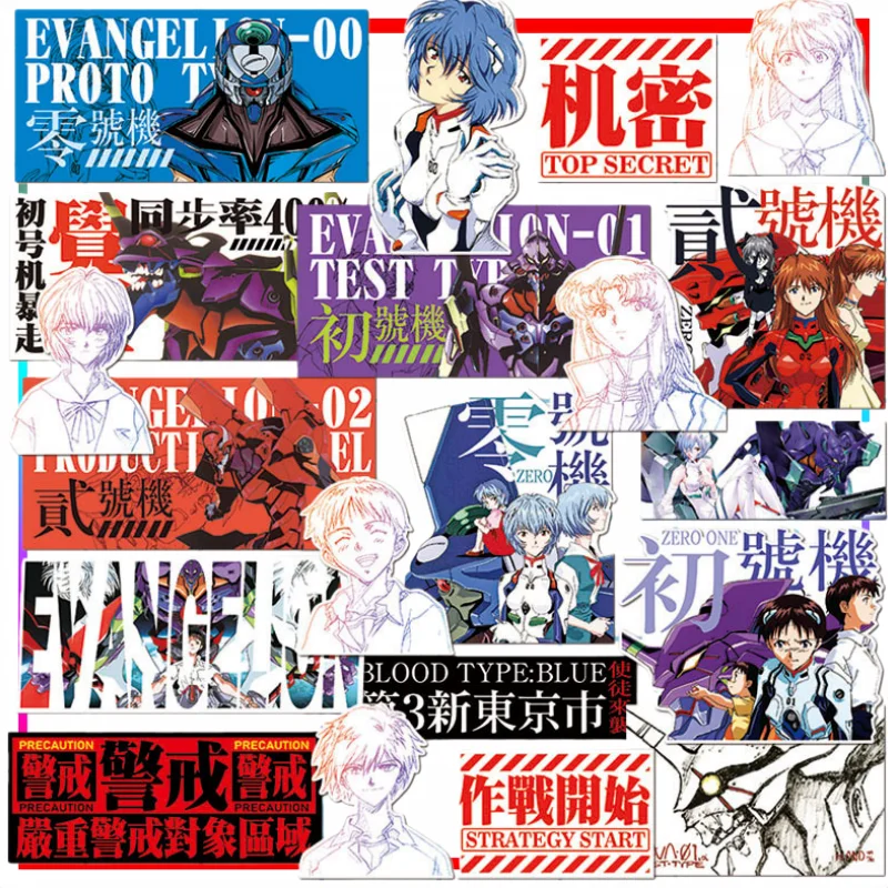 Neon Genesis Evangelion Aufkleber Cartoon Ayanami Rei Wasserdichter Hülle Aufkleber Anime Merchandise Dekoration Weihnachtsgeschenk