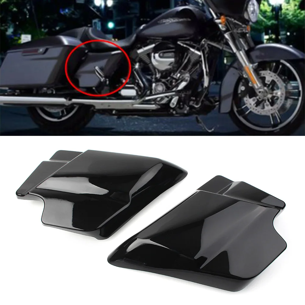 2x Gloss Black Motorcycle Side Covers Panels Left & Right for Harley Touring Road King Electra Glide 2009-2022