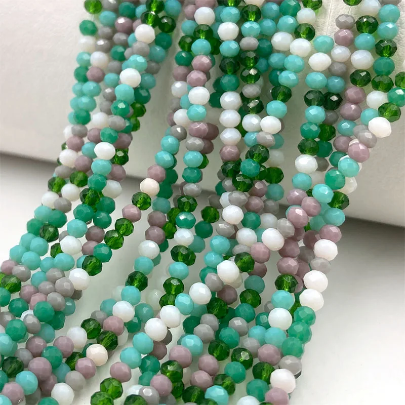Mixed Color 2mm Crystal Beads for Jewerly Making Spacer Rondelle Faceted Glass Beads DIY Needlework Bracelets Necklace Supplies