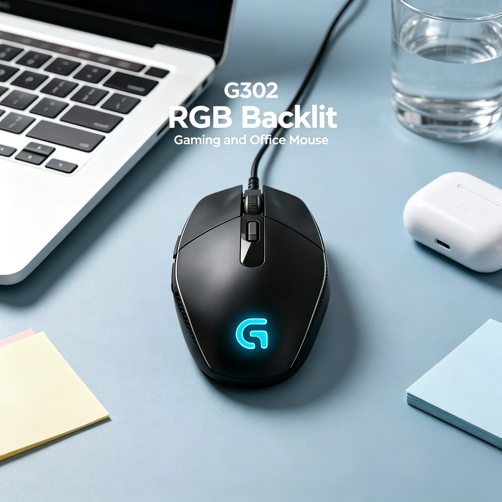 Logitech G302 Daedalus Prime USB Wired Mouse Comfort Long‑Time Gaming Grip Adjustable DPI for Apex Legends League of Legends For