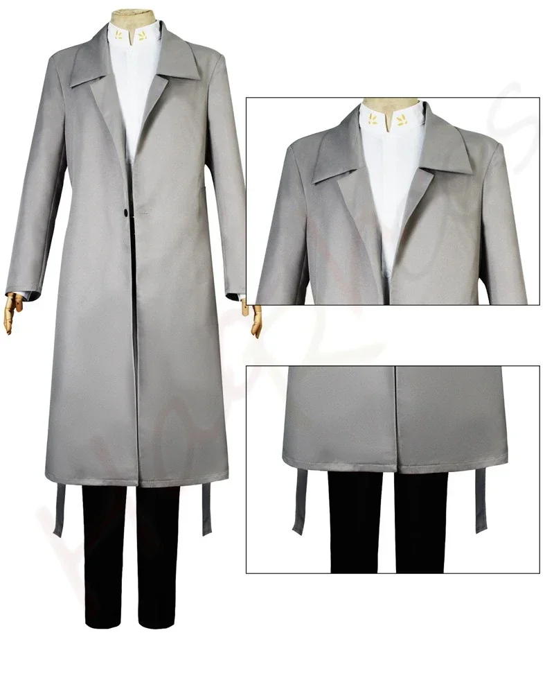 CosplayAnime Bungo Stray Dogs Dazai Osamu Cosplay Costume New Long Uniform Coat Wig Handsome Man Halloween Carnival Party Suit