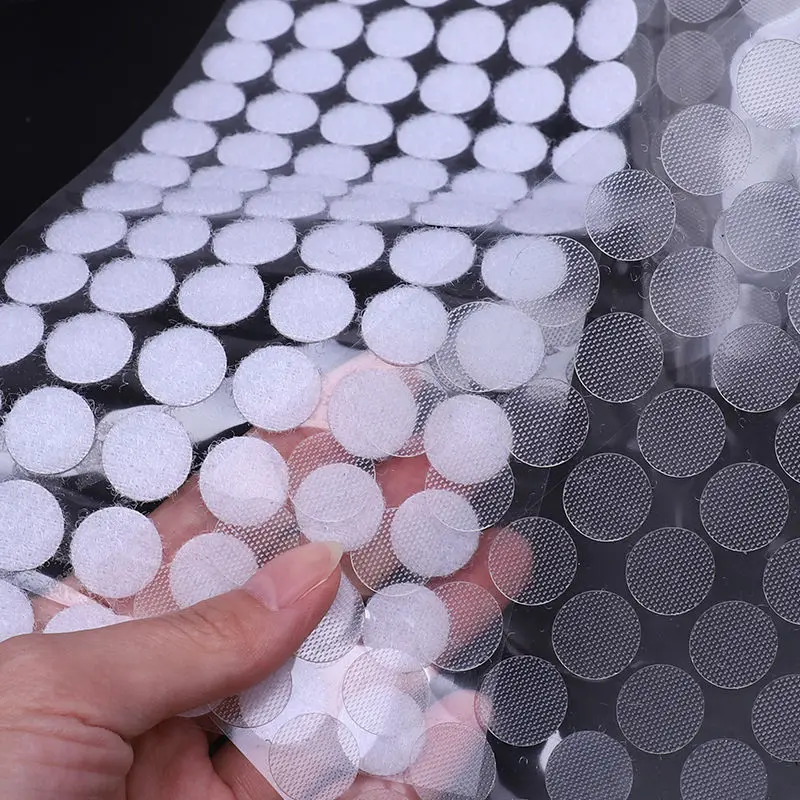 Wholesale Transparent Self Adhesive Fastener Tape Dots 10/15/20mmSticker Dots Adhesive Round Hook Loop Boob Tape Strong Glue