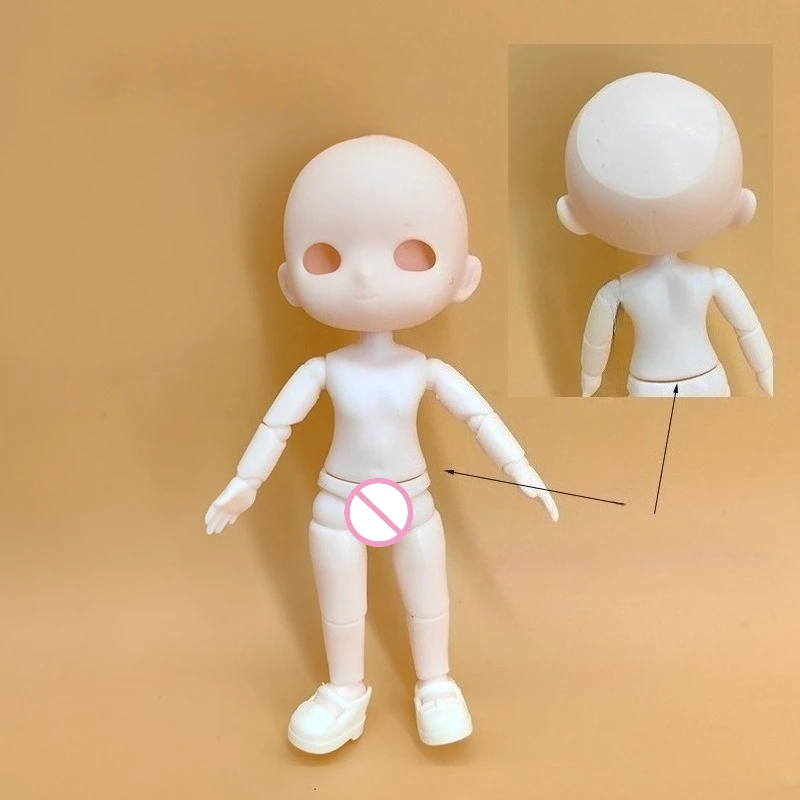 2 Pieces 9.5cm Heigh Doll Body 1/12 Bjd Multi Joints Movable Doll Body Girl Diy Dress Up Toy Accessories