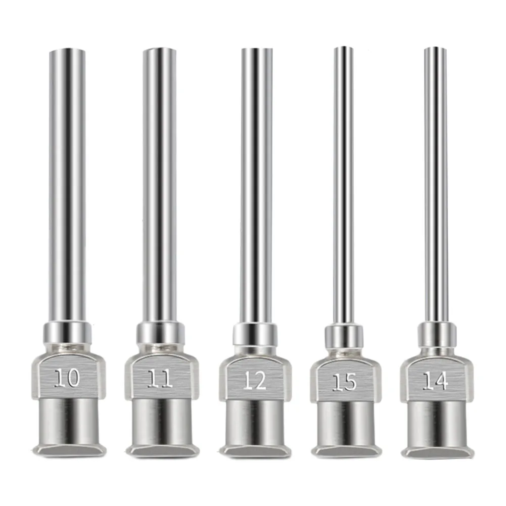 5PCS 25 millimetri 1 Pollici Macchina di Erogazione In Acciaio Inox Ago 10-15G Colla Industriale Siringa/e Punte Applicatore di Precisione