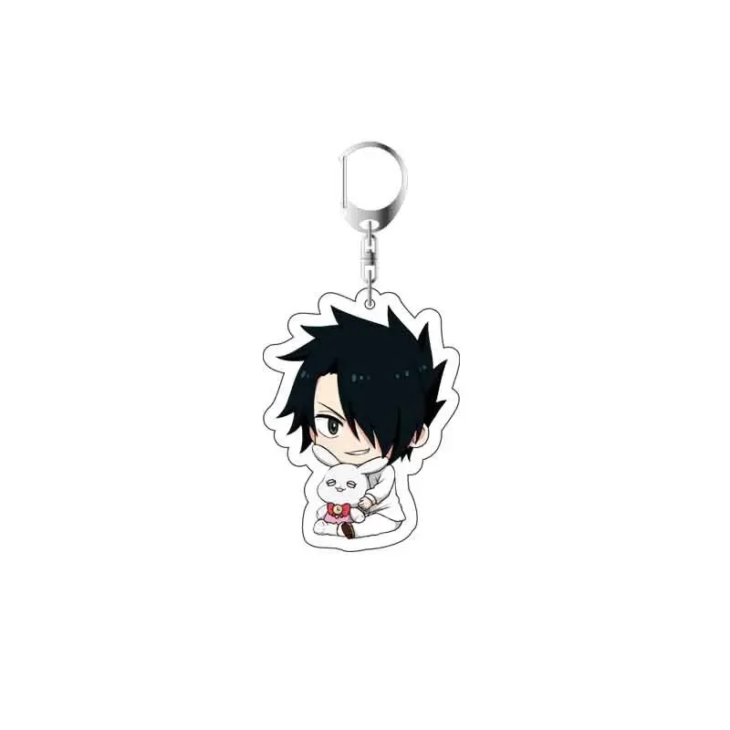 1pcs Anime Keychain The Promised Neverland Emma Norman Portachiavi Collect Keyring Llavero Pendant