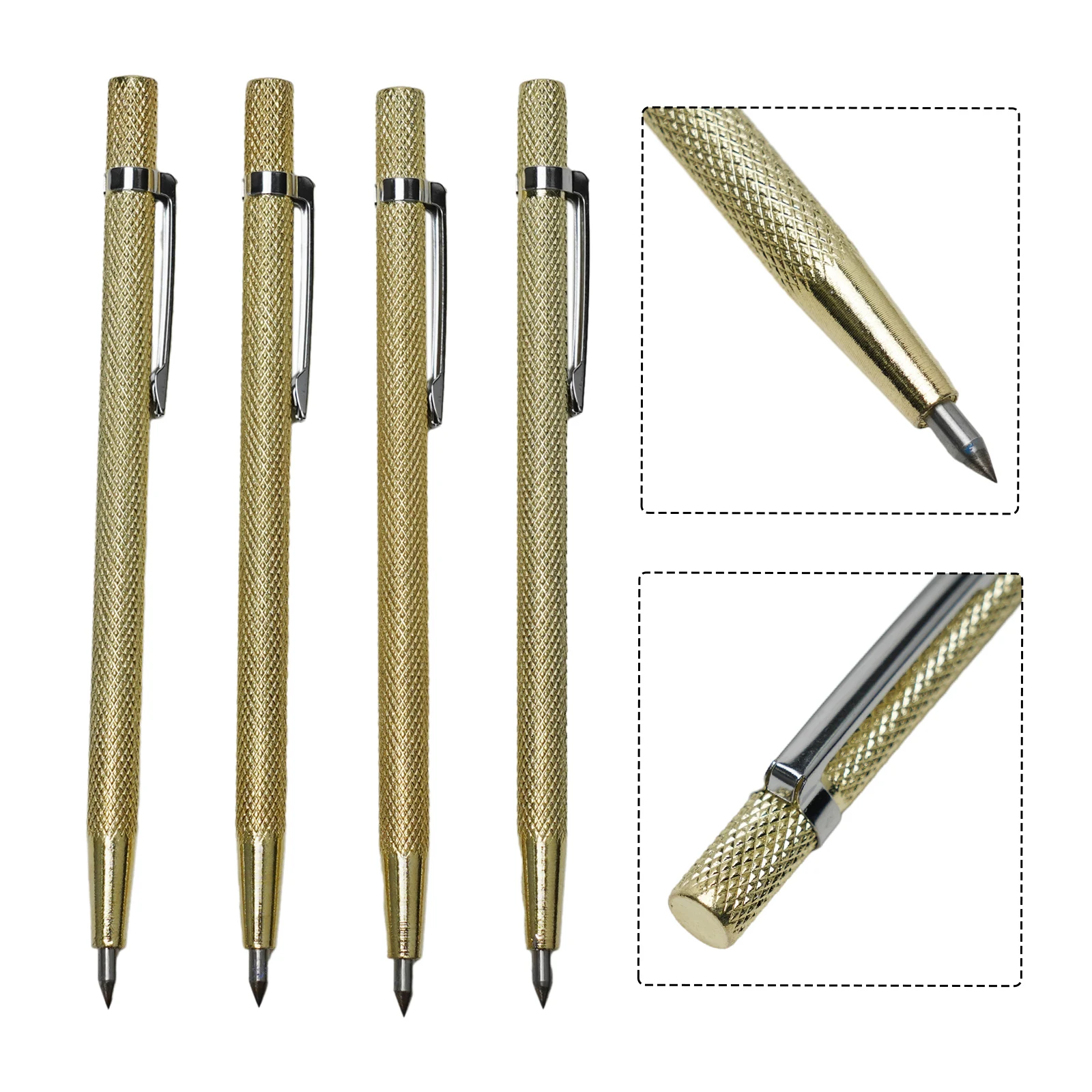 

Tool Cutting Pen Diamond 4Pcs Gold Machine Lettering Pen Metal Scriber Carbide Tile Cutting Exquisite Practical