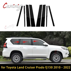 For Toyota Land Cruiser Prado fj150 2010 - 2022 Car Door Window Middle Column Trim Protection PC Black Strip Decoration Sticker