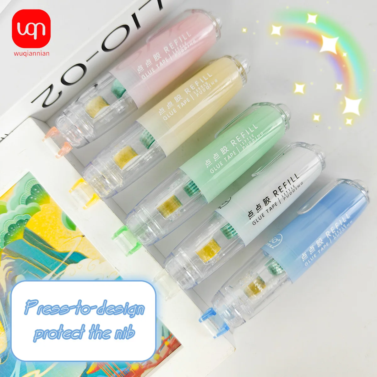 

WQN-4pcs 5m*6mm Double-Sided Adhesive Dot Tape Roll DIY Photo Album School Stationery Supplies Roll Tape