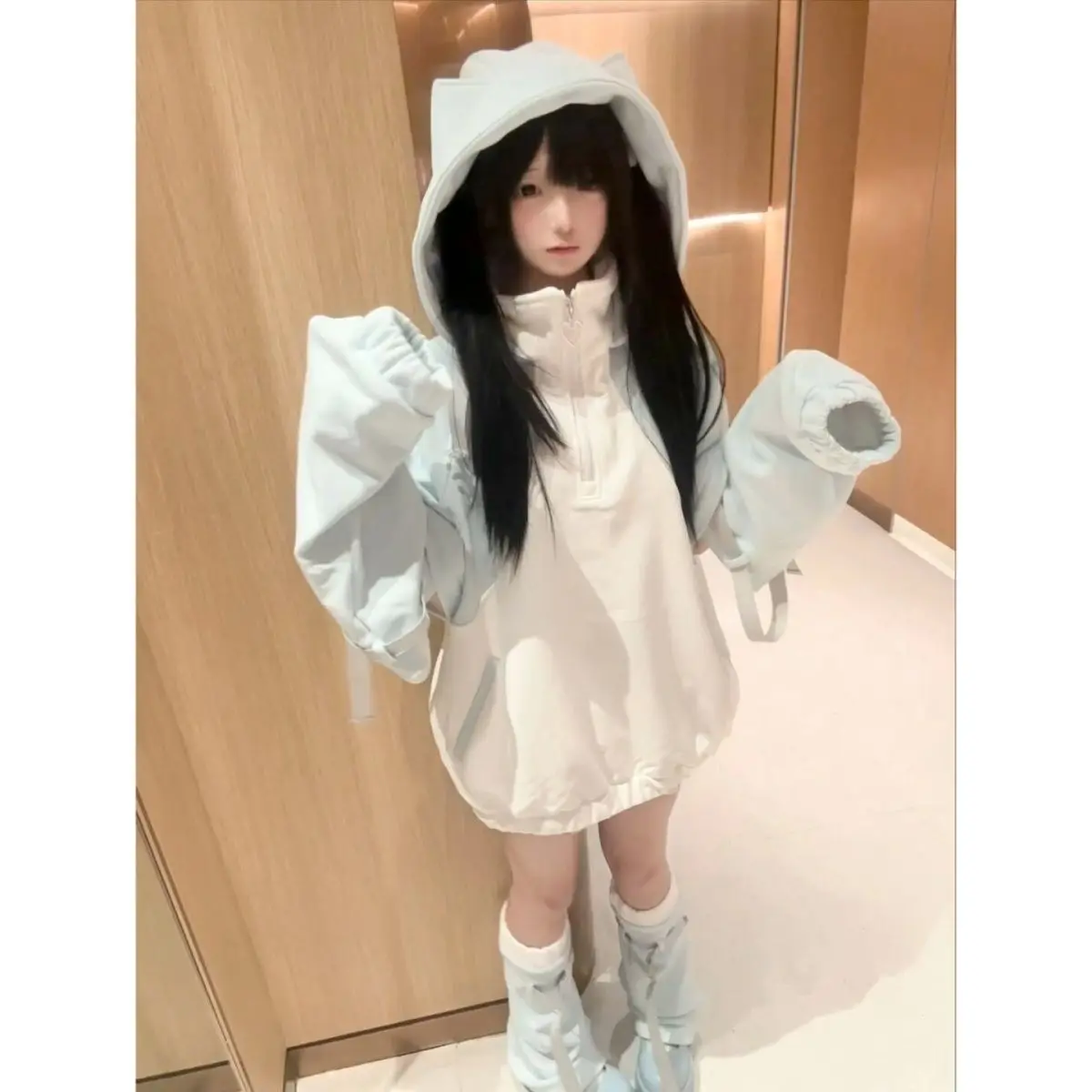 Japanischen Stil Y2K Mode Mantel Frauen Hoodie Harajuku Streetwear Sweatshirt Kawaii Kleidung Übergroße Hoodies Chic