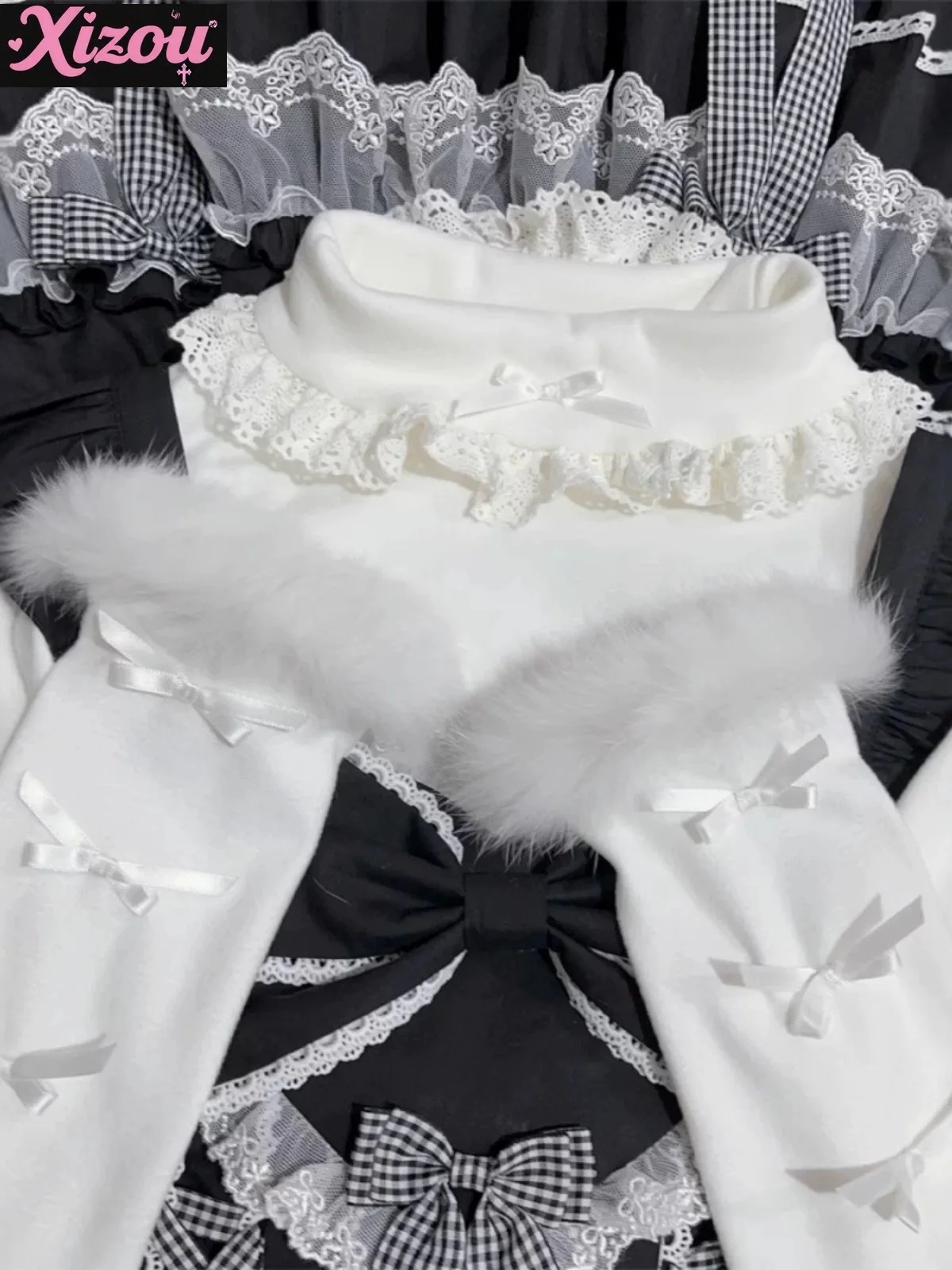 

Японская милая мягкая восковая немецкая бархатная осенне-зимняя нижняя рубашка в стиле Лолиты, мягкая рубашка для девочек с вязаным свитером, водолазка, женский топ