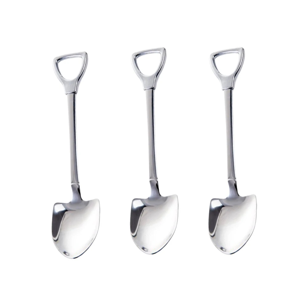 

3 Pcs Shovel-shaped Rice Spoon Bar Stirrer Metal Stainless Steel Simple Home Scoops