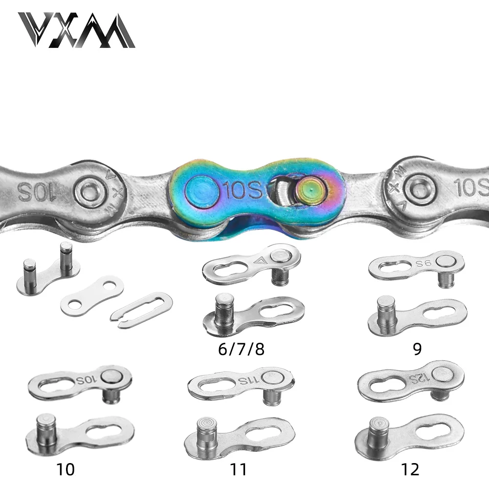 5 Set MTB Road Bike Chain Link Connector Lock Single/6/7/8/9/10/11/12 Speed Steel Bicycle Joint Magic Buckles